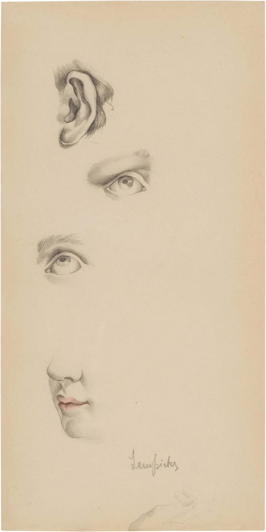 View full screen - View 1 of Lot 32. Étude de visage.
