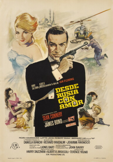View full screen - View 1 of Lot 20. From Russia With Love/ Desde Rusia Con Amor (1963), poster, first Spanish release (1964).