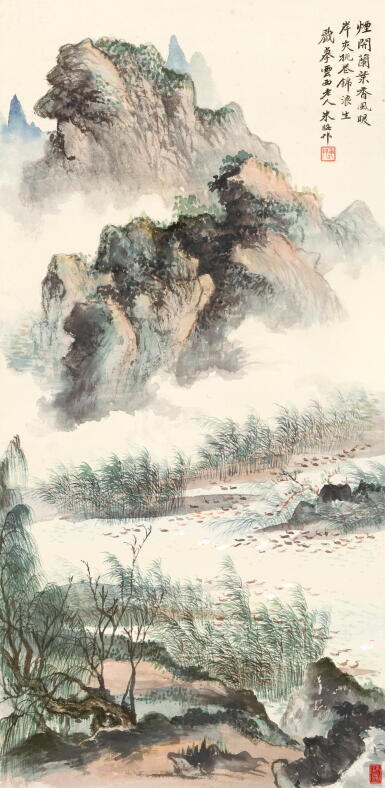 View full screen - View 1 of Lot 2576. 朱梅邨 春江鴨戲 | Zhu Meicun, Ducks in the Spring River.