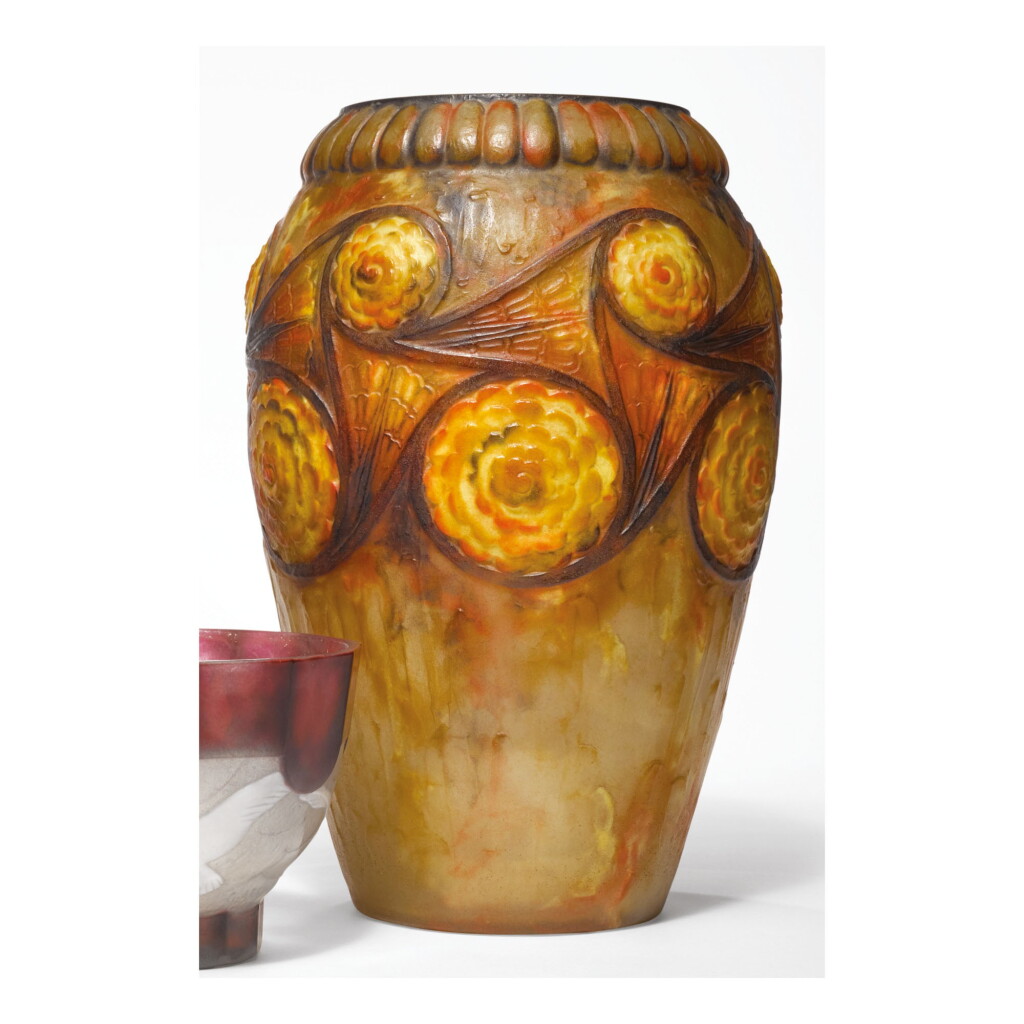 View full screen - View 1 of Lot 132. GABRIEL ARGY-ROUSSEAU | "FLEURS DE PERSE" VASE.