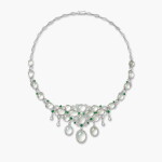 Icy Jadeite, Jadeite and Diamond Necklace | 冰種翡翠 配 翡翠 及 鑽石 項鏈