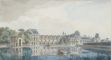 View full screen - View 1 of Lot 144. View of the Palace of Fontainebleau, 'Le Bassin aux Carpes'.