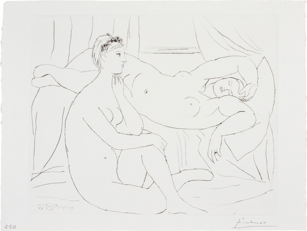 View full screen - View 1 of Lot 100. Deux femmes se reposant, from la suite Vollard (B. 143; Ba. 210).