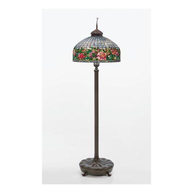View full screen - View 1 of Lot 27. TIFFANY STUDIOS | "PEONY BORDER" FLOOR LAMP.
