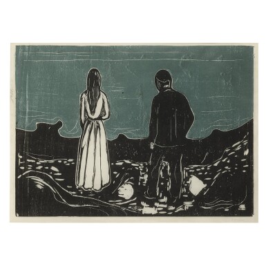 View full screen - View 1 of Lot 9. EDVARD MUNCH | TWO HUMAN BEINGS. THE LONELY ONES (SCHIEFLER 133; WOLL 157) .