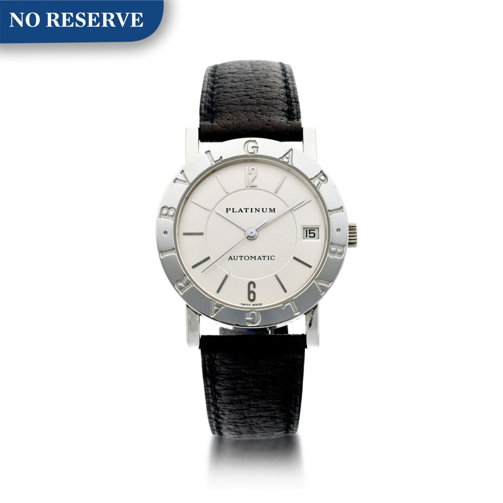 View full screen - View 1 of Lot 11. REFERENCE BB33 PL AUTO BVLGARI BVLGARI A PLATINUM AUTOMATIC CENTER SECONDS WRISTWATCH WITH DATE, CIRCA 2000.