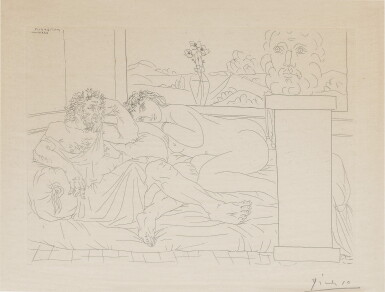 View full screen - View 1 of Lot 190. PABLO PICASSO | LE REPOS DU SCULPTEUR IV (B. 174; BA. 327).