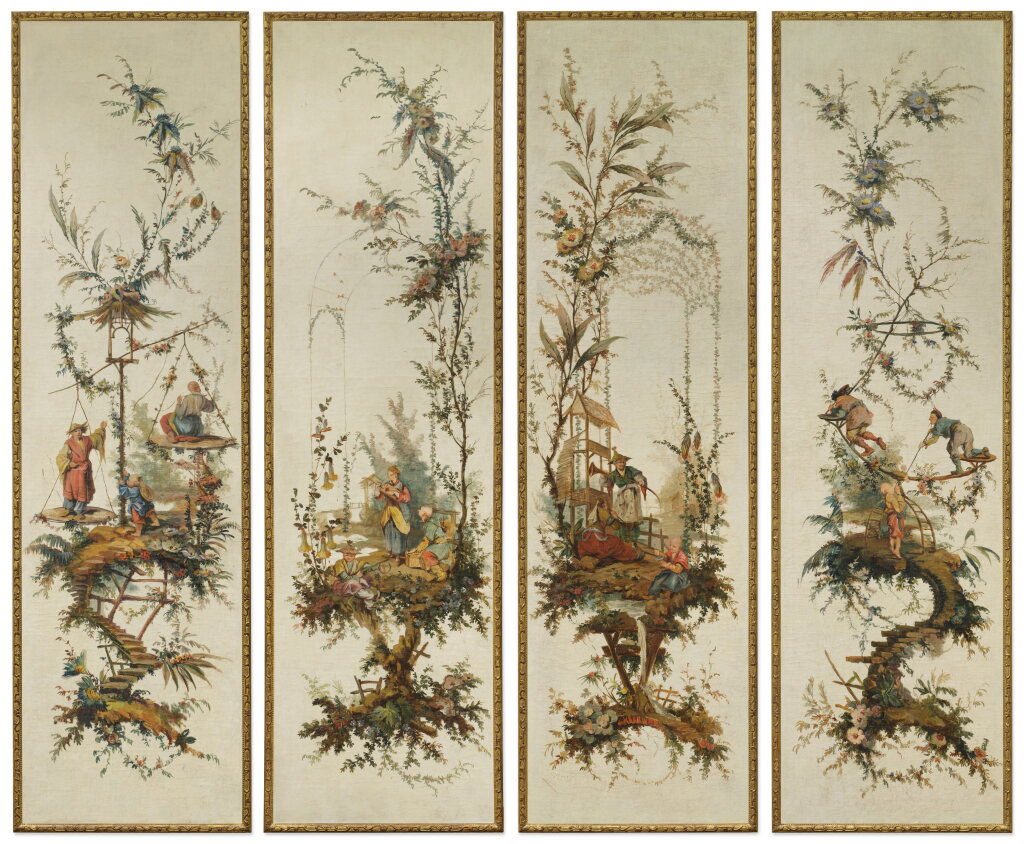 View full screen - View 1 of Lot 1034. Chinoiserie Panels, a Set of Four.