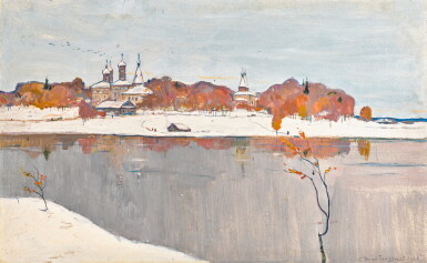 View full screen - View 1 of Lot 162. ILYA SERGEEVICH GLAZUNOV | Ferapontovo, First Snow.