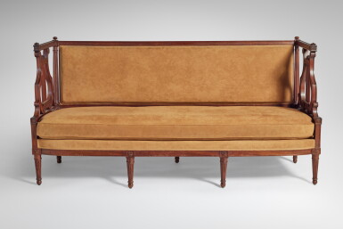View full screen - View 1 of Lot 208. A Louis XVI Mahogany Canapé, attributed to Georges Jacob, Circa 1785.