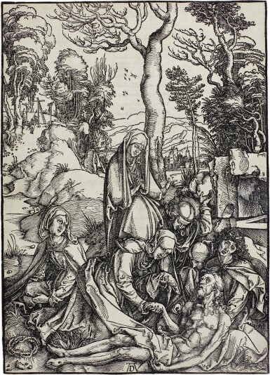 View full screen - View 1 of Lot 504. The Lamentation, from The Large Passion (B. 13; M., Holl. 122; S.M.S. 162).