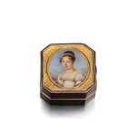A Gold, Enamel, Tortoiseshell and Ivory Boîte-à-Miniature, P. Simon, Paris, Circa 1815