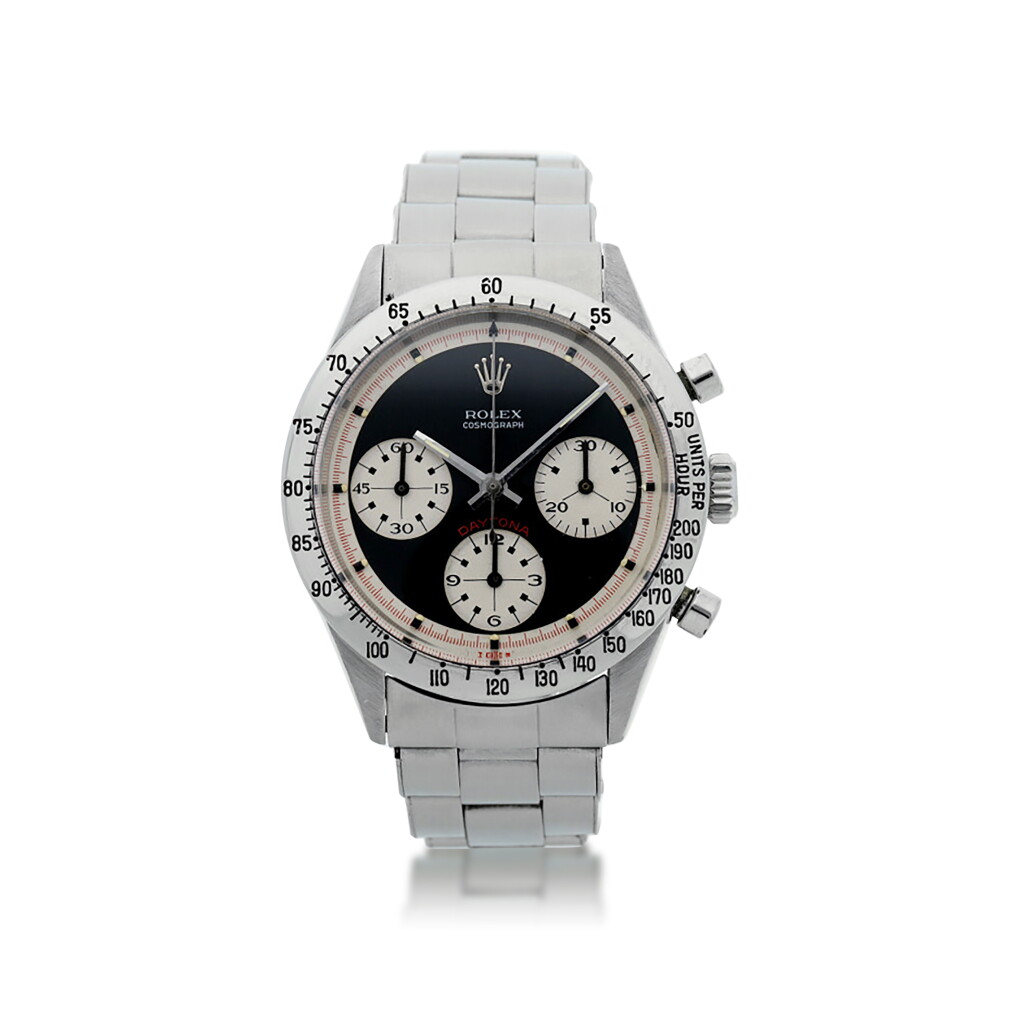 View full screen - View 1 of Lot 51. REFERENCE 6239 ‘PAUL NEWMAN’ DAYTONA A STAINLESS STEEL CHRONOGRAPH WRISTWATCH WITH REGISTERS AND BRACELET, CIRCA 1968.