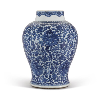 View full screen - View 1 of Lot 4. A Chinese blue and white baluster vase, Qing dynasty 19th century.