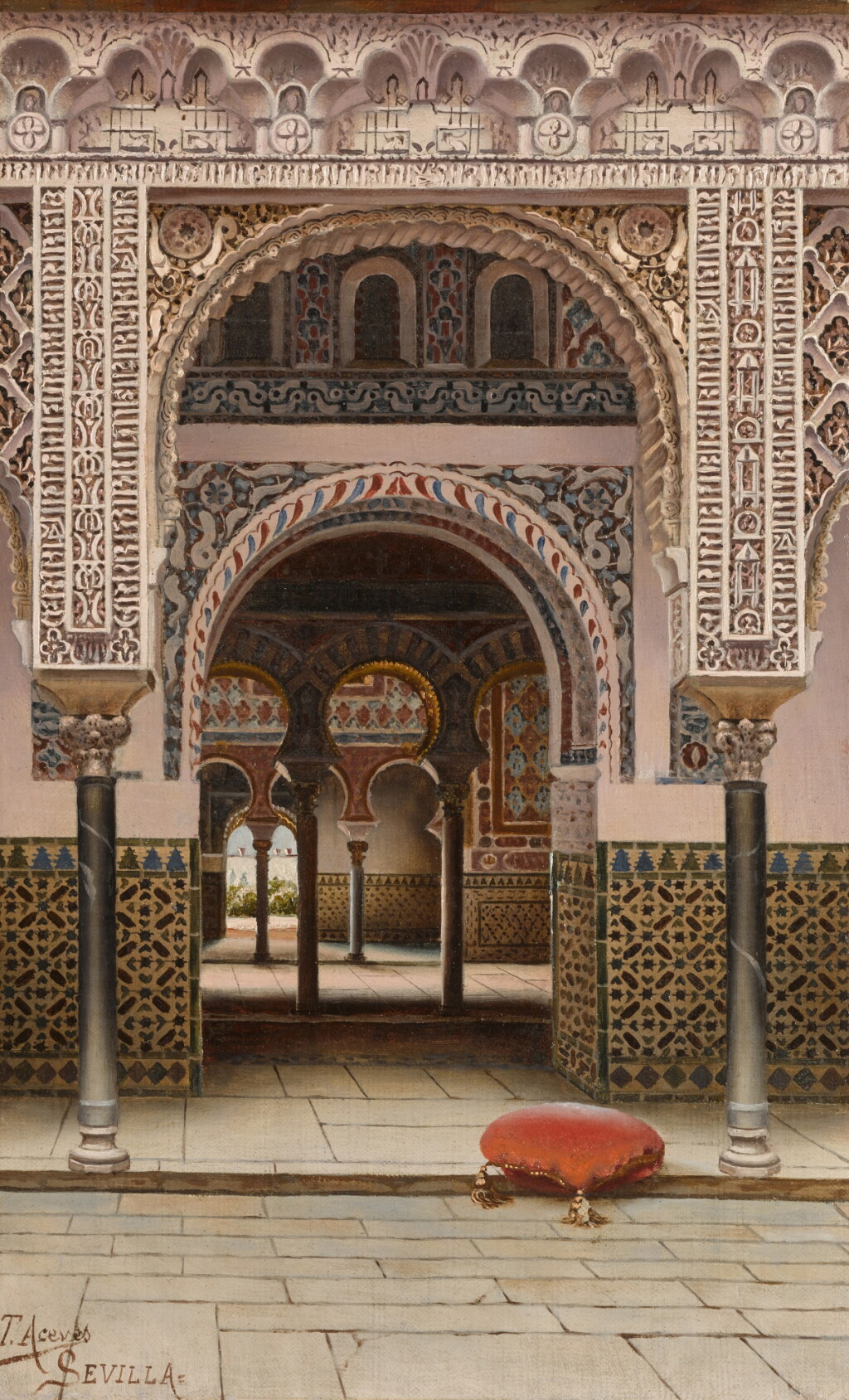 View full screen - View 1 of Lot 119. Courtyard in the Alcázar, Seville.