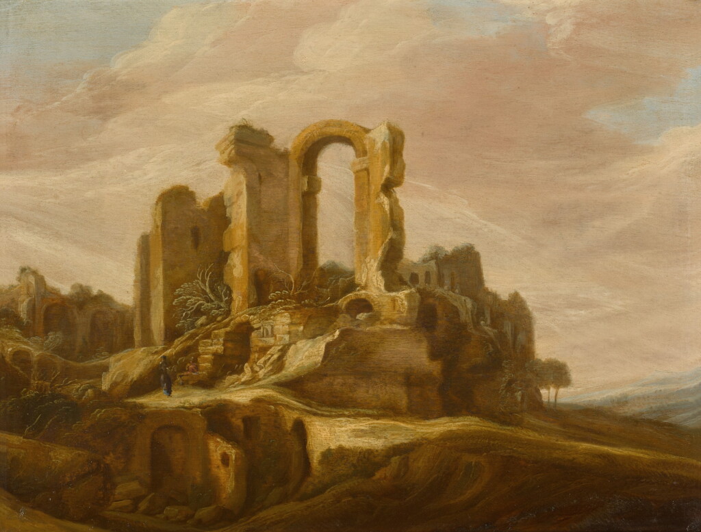 View full screen - View 1 of Lot 81. Roman ruins with figures.