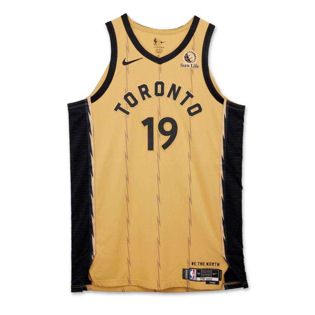 View full screen - View 1 of Lot 143. Jakob Poeltl Toronto Raptors 2023-2024 In-Season Tournament Game Worn City Edition Jersey | Double-Double | Matched to 2 Games .