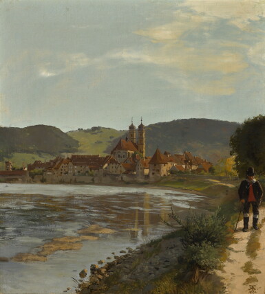 View full screen - View 1 of Lot 37. HANS THOMA | The Rhine at Säckingen in the Black Forest.