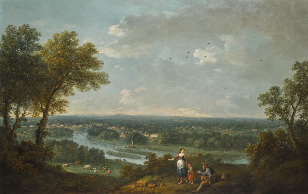 View full screen - View 1 of Lot 158. FRANCESCO ZUCCARELLI, R.A. | A VIEW OF THE RIVER THAMES FROM RICHMOND HILL.