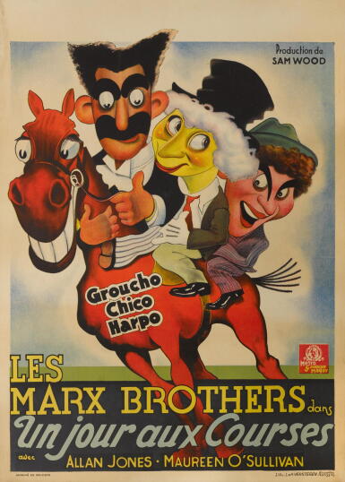 View full screen - View 1 of Lot 135. A DAY AT THE RACES / UN JOUR AUX COURSES (1937) POSTER, BELGIAN.