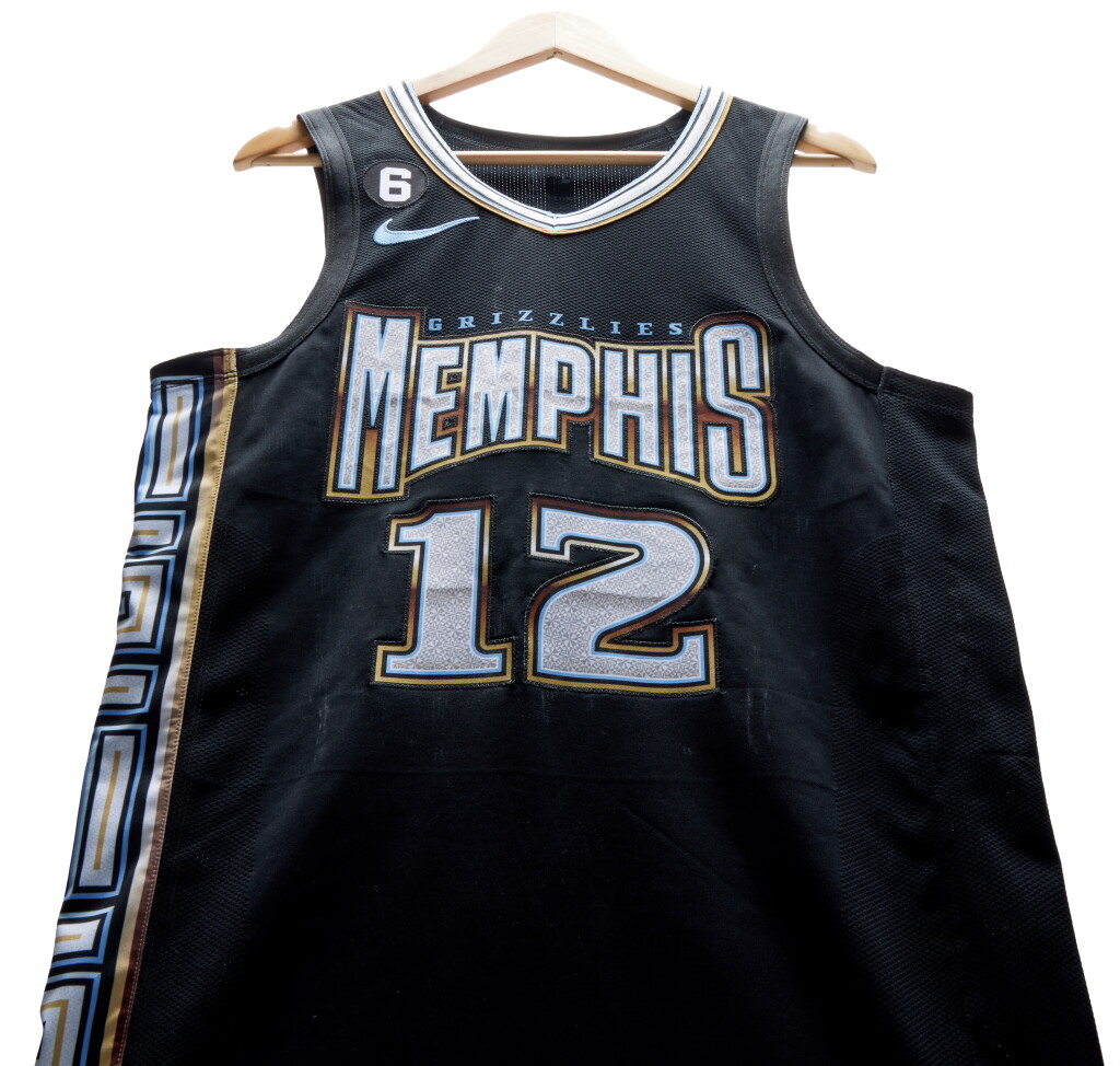 View full screen - View 1 of Lot 52. Ja Morant Memphis Grizzlies 2022-2023 Game Worn City Edition Jersey | Double-Double | Team-High Points, Rebounds, and Assists.