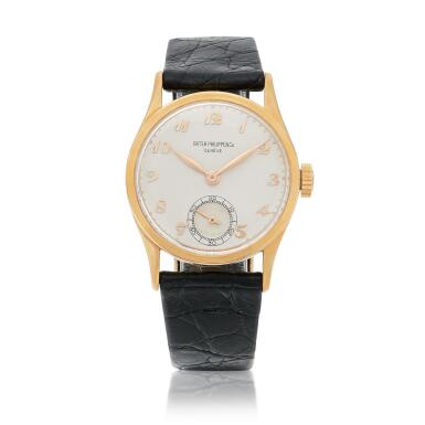 View full screen - View 1 of Lot 158. Calatrava, ref. 96 Yellow GoldWristwatch, Circa 1945 (Orologio in oro giallo, Calatrava, ref. 96, 1945) .