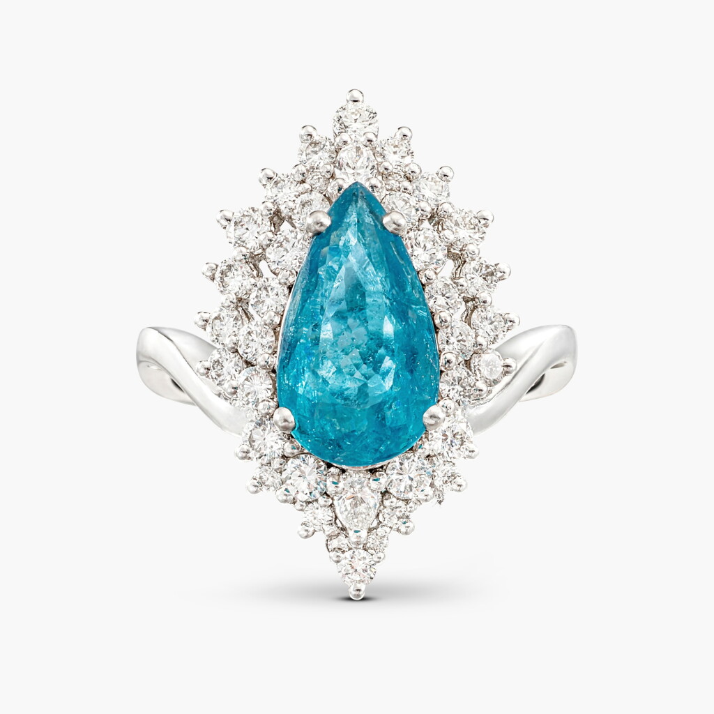 View full screen - View 1 of Lot 1251. Paraiba Tourmaline and Diamond Ring | 2.27克拉「巴西」帕拉伊巴碧璽 配 鑽石 戒指.
