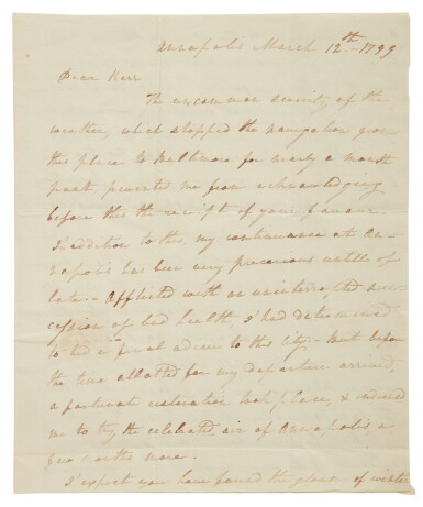 View full screen - View 1 of Lot 48. Taney, Roger B. | A letter to John Kerr, discussing President John Adams and the Quasi-War with France.