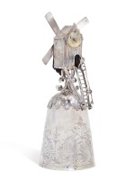 A Dutch parcel-gilt silver windmill cup, Johan Hermensz Gramey, (Nijmegen), circa 1640