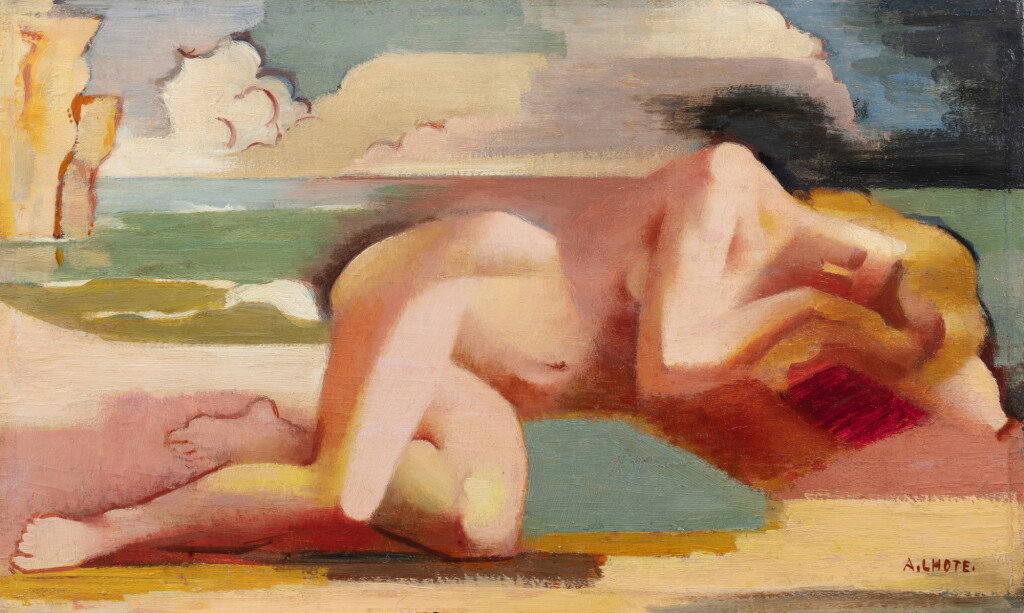 View full screen - View 1 of Lot 136. Nu allongé sur la plage.