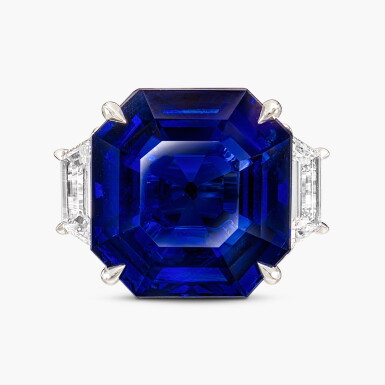 View full screen - View 1 of Lot 1819. Sapphire and Diamond Ring | 17.60克拉 天然「緬甸」未經加熱藍寶石 配 鑽石 戒指.