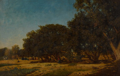 View full screen - View 1 of Lot 305. Paysans aux grands arbres.