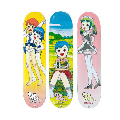 View full screen - View 1 of Lot 9024. Supreme Skateboard Decks "Mr.", Set of Three.