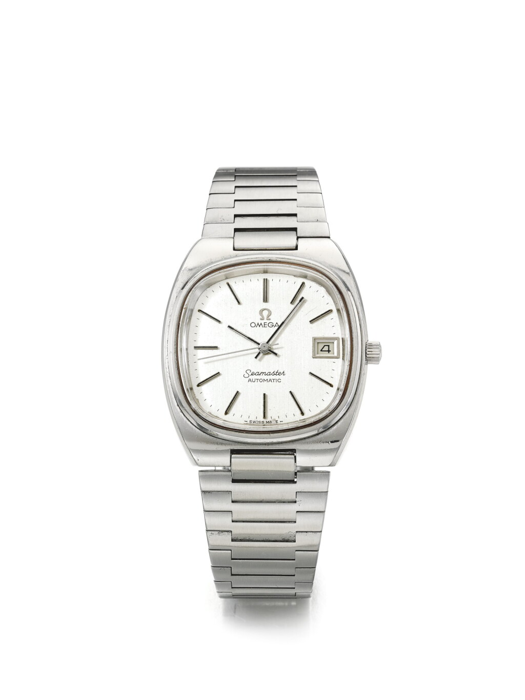View full screen - View 1 of Lot 99. OMEGA | REF 166.0207 SEAMASTER, A STAINLESS STEEL AUTOMATIC BRACELET WATCH WITH DATE CIRCA 1975.