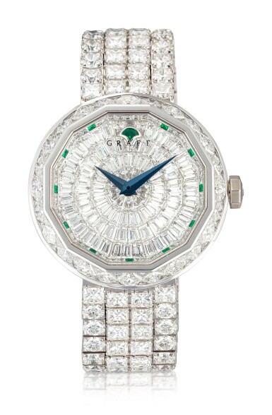 View full screen - View 1 of Lot 1031. 'Superstar' Reference GSS38WGDD, Limited Edition White Gold and Diamond-Set Wristwatch | 格拉夫| SUPERSTAR編號GSS38WGDD,限量版白金鑲鑽石腕表,約2010年製.