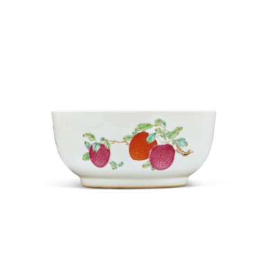 View full screen - View 1 of Lot 480. A famille-rose 'sanduo' bowl, Seal mark and period of Qianlong.