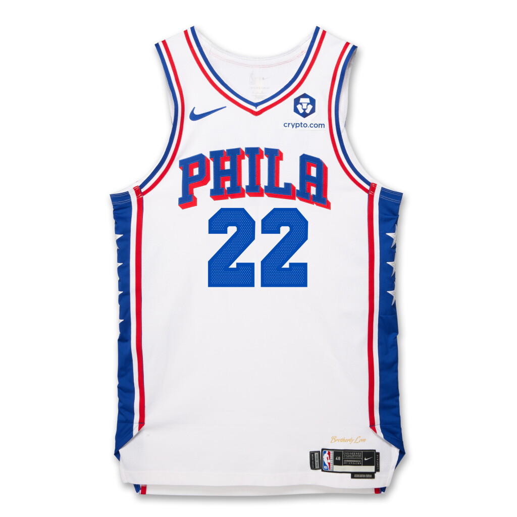 View full screen - View 1 of Lot 13. Johni Broome ‘Abu Dhabi Games’ Philadelphia 76ers 2025-2026 Association Edition Jersey | NBA Preseason Debut | Matched to 2 Games.