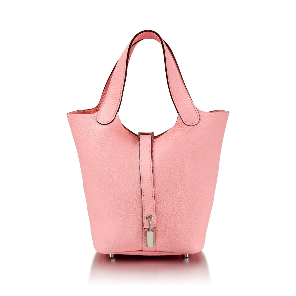 View full screen - View 1 of Lot 7811. Rose Sakura Clemence Picotin Lock 18 Palladium Hardware, 2022.