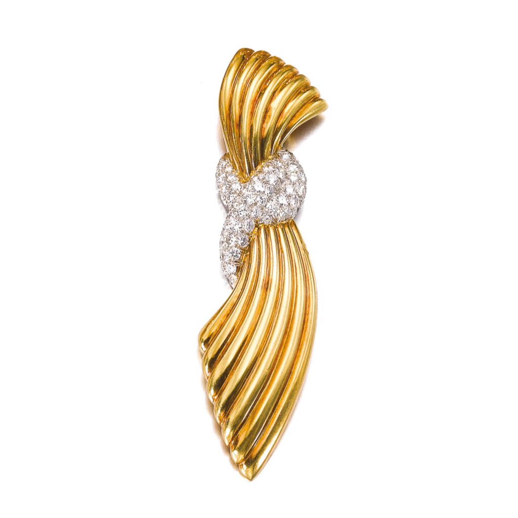 View full screen - View 1 of Lot 566. GOLD AND DIAMOND BROOCH, VAN CLEEF & ARPELS, CIRCA 1950.