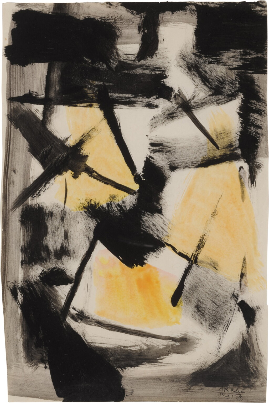 View full screen - View 1 of Lot 51. Composition in Black and Yellow.