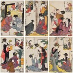 Kitagawa Utamaro (1754-1806) | The complete set of eleven woodblock prints from the series The Storehouse of Loyal Retainers (Chushingura) | Edo period, 19th century