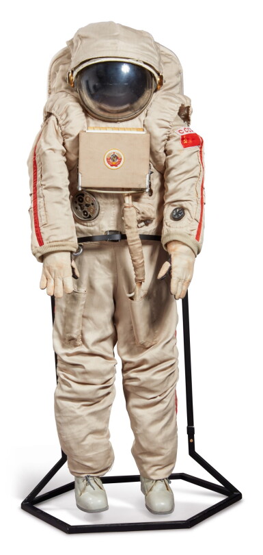 View full screen - View 1 of Lot 1. Krechet-94 ("Gyrfalcon") lunar spacesuit, manufactured by NPP Zvezda, ca. 1962.