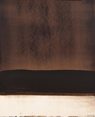 View full screen - View 1 of Lot 742. Pierre Soulages 皮耶・蘇拉吉 | Brou de noix, 92 x 75 cm 核桃木,92 x 75 厘米.