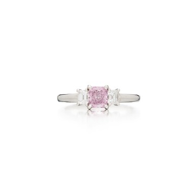 View full screen - View 1 of Lot 588. Fancy Pink-Purple Diamond and Diamond Ring .