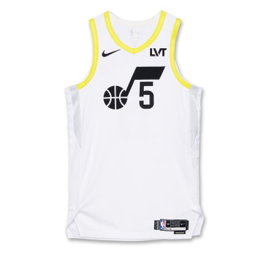 View full screen - View 1 of Lot 225. Cody Williams Utah Jazz 2024-2025 Game Worn Association Edition Jersey | Matched to 2 Games.