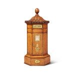 A Victorian Brass-Mounted Oak Country House Letter-Box, Second Half 19th Century