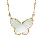 Mother of pearl pendant necklace, 'Lucky Alhambra Butterfly'