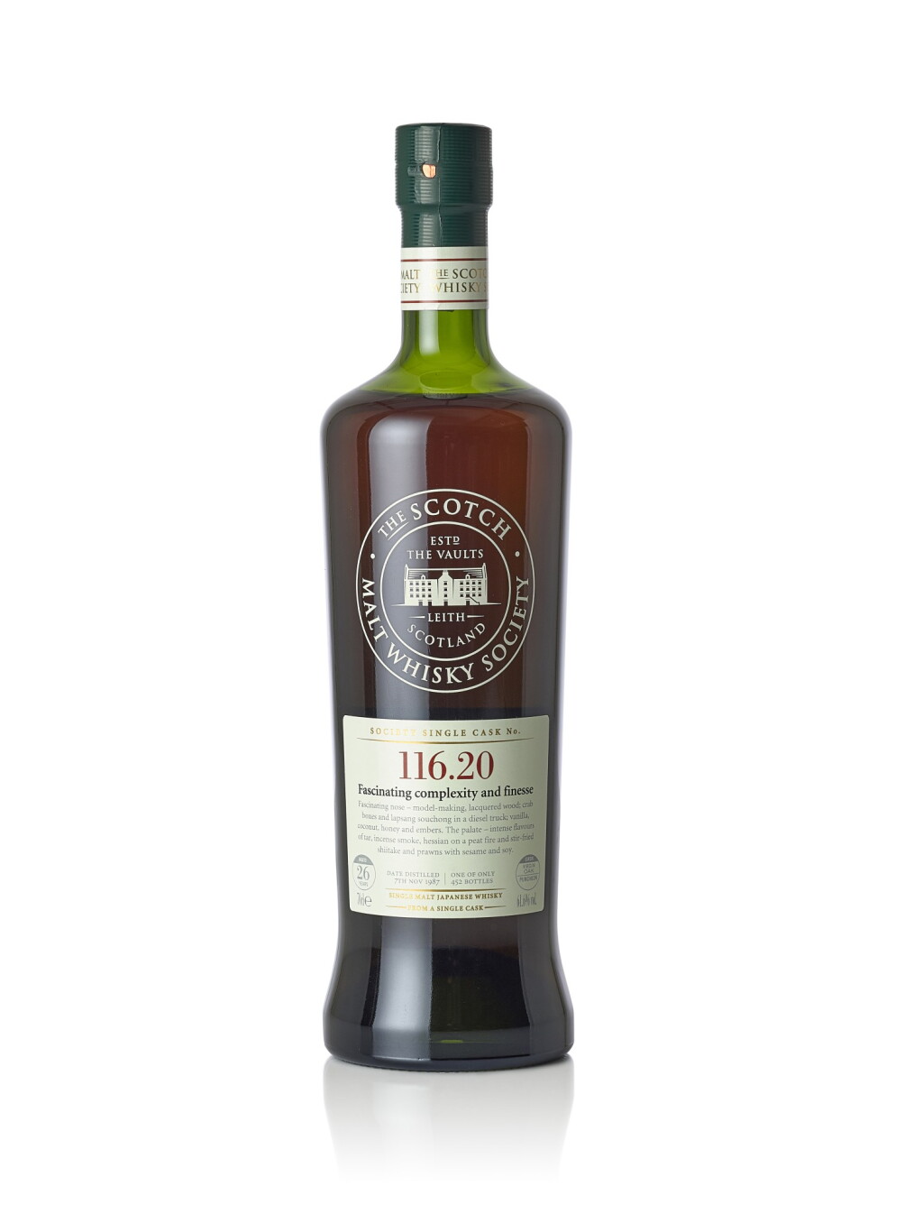 View full screen - View 1 of Lot 6082. 余市 Yoichi 26 Year Old SMWS 116.20 61.6 abv 1987 (1 BT70).
