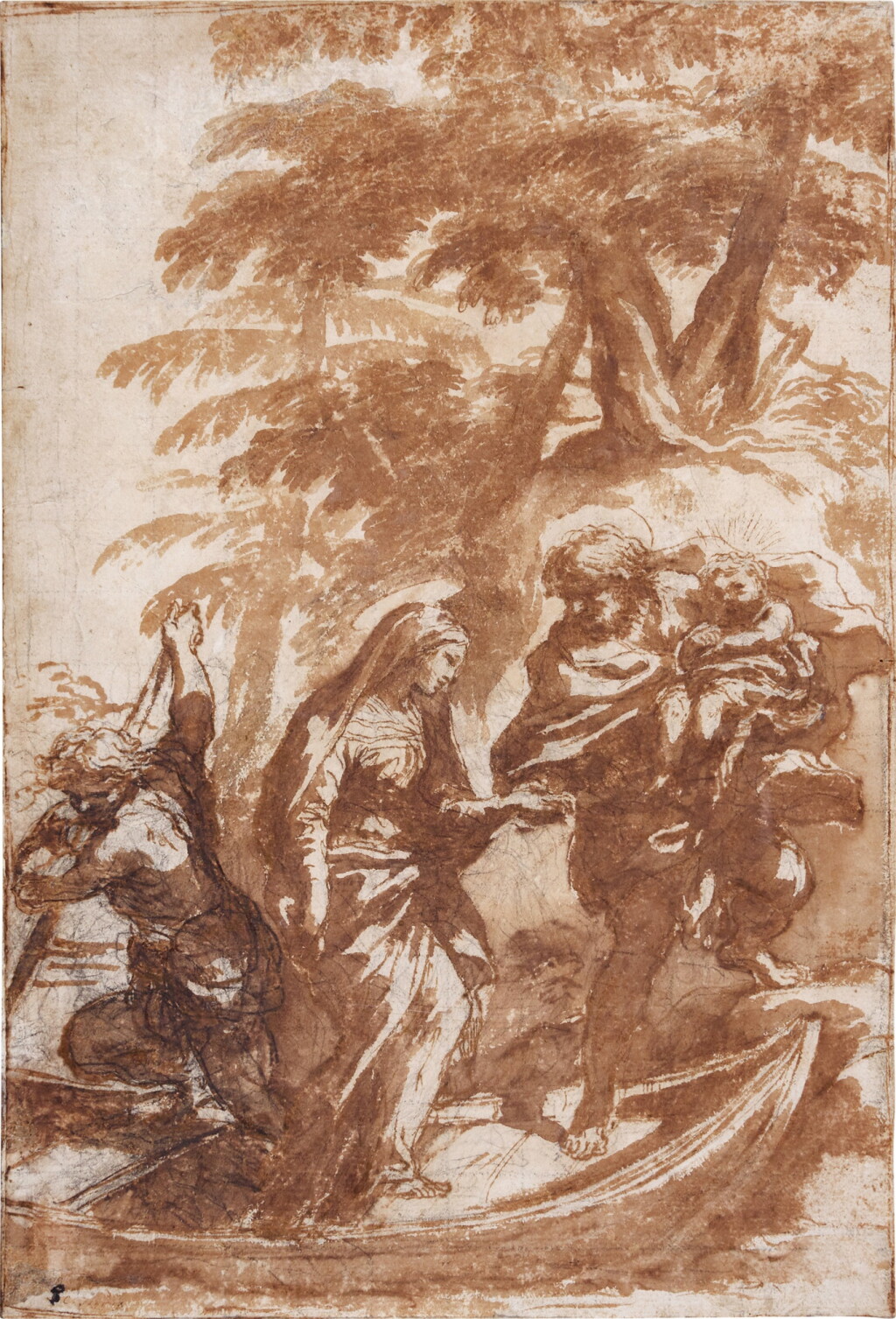 View full screen - View 1 of Lot 43. The Holy Family disembarking from a boat.