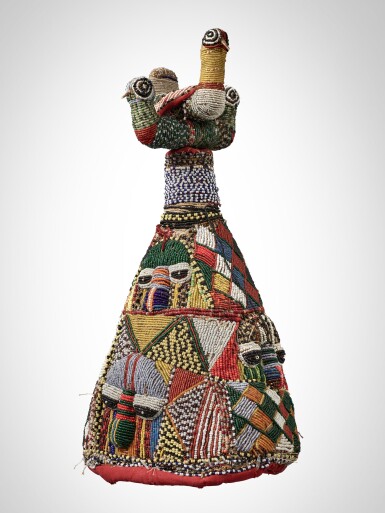 View full screen - View 1 of Lot 22. Yoruba Beaded Crown, Nigeria.